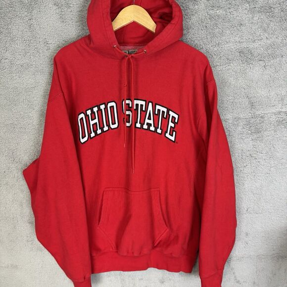 S Ohio State University Hoodie Mens L Red Steve And Barry’s Embroidered - Picture 1 of 7